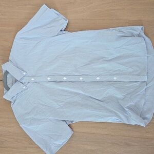 Abercrombie Performance Short Sleeve Button Up Shirt - Striped